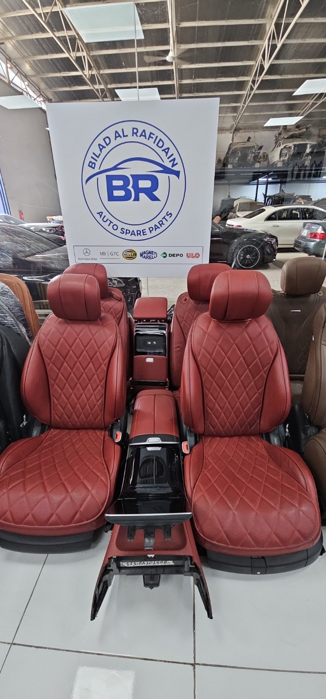 Mercedes-Benz W223 S-Class Full Red Leather Interior Set