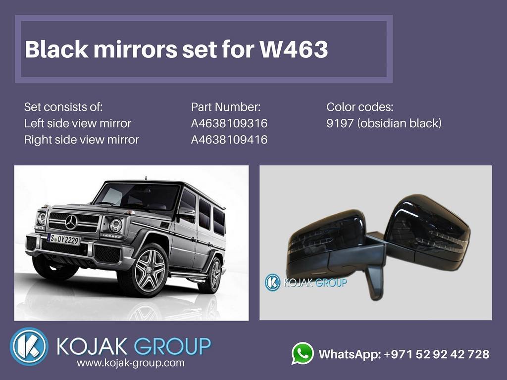 Black side mirrors set for Mercedes-Benz G-Class W463