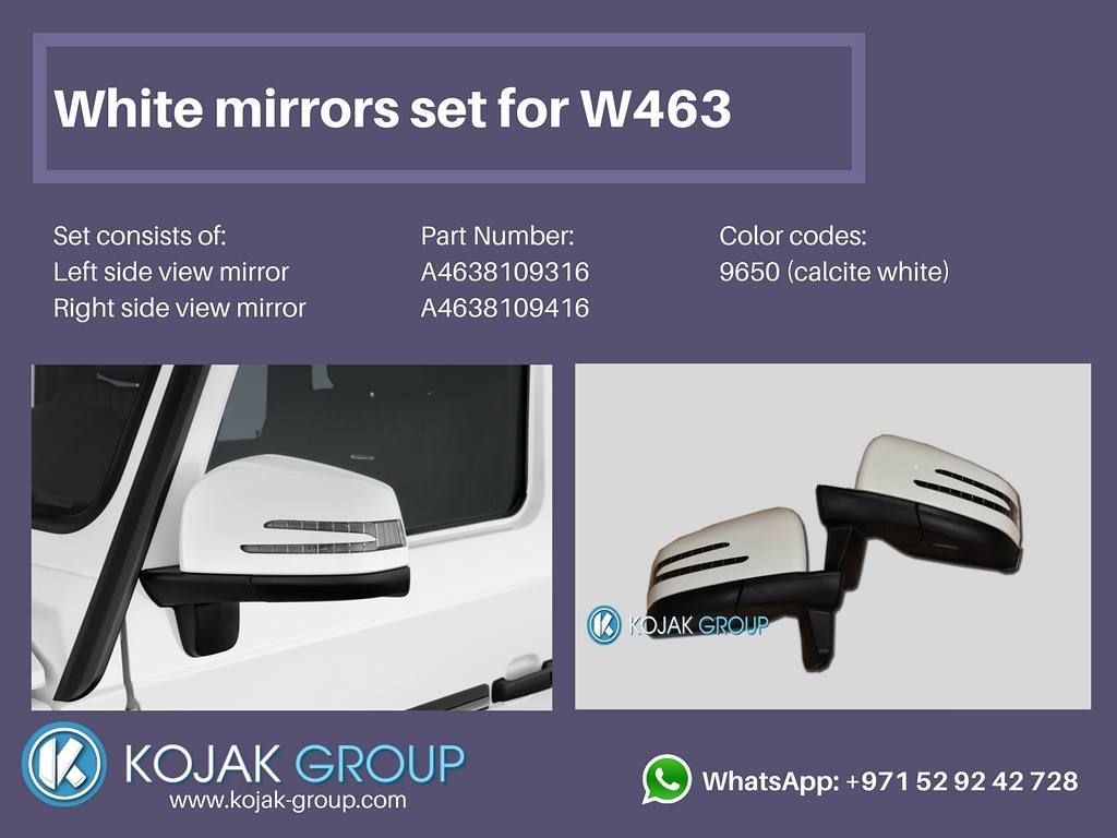 White Side View Mirrors Set for Mercedes-Benz G-Class W463