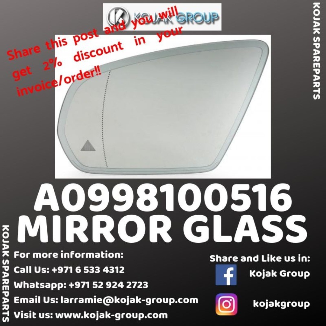 Mirror Glass Left Mercedes-Benz with Blind Spot Monitor