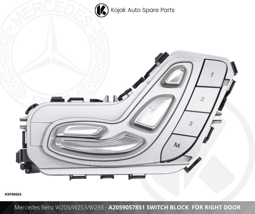 Mercedes-Benz Seat Control Switch Block Right Door W205/W253/W293