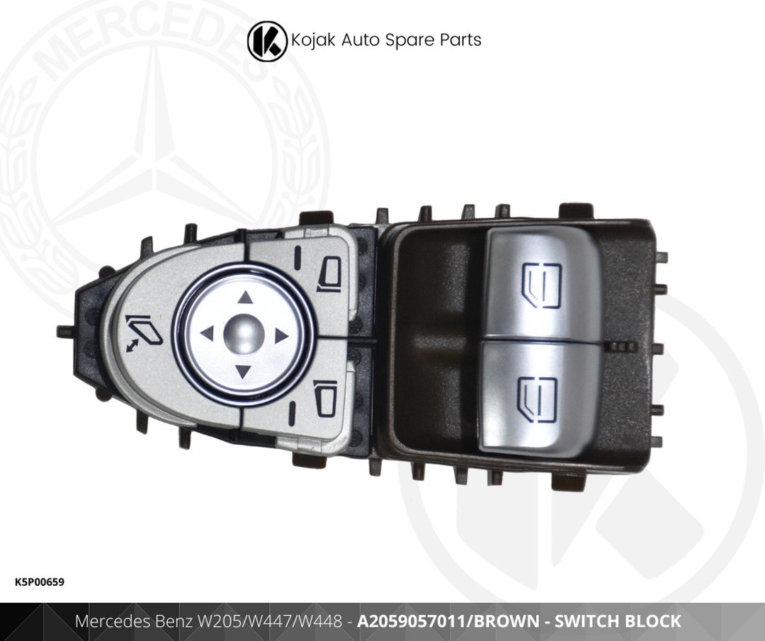 Mercedes Benz W205/W447/W448 Mirror and Window Switch Block, Brown