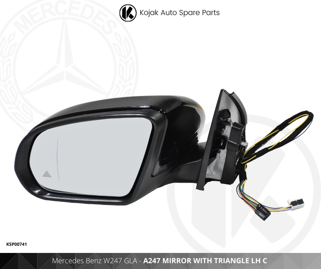Mercedes-Benz GLA W247 Left Side Mirror with Blind Spot Monitor