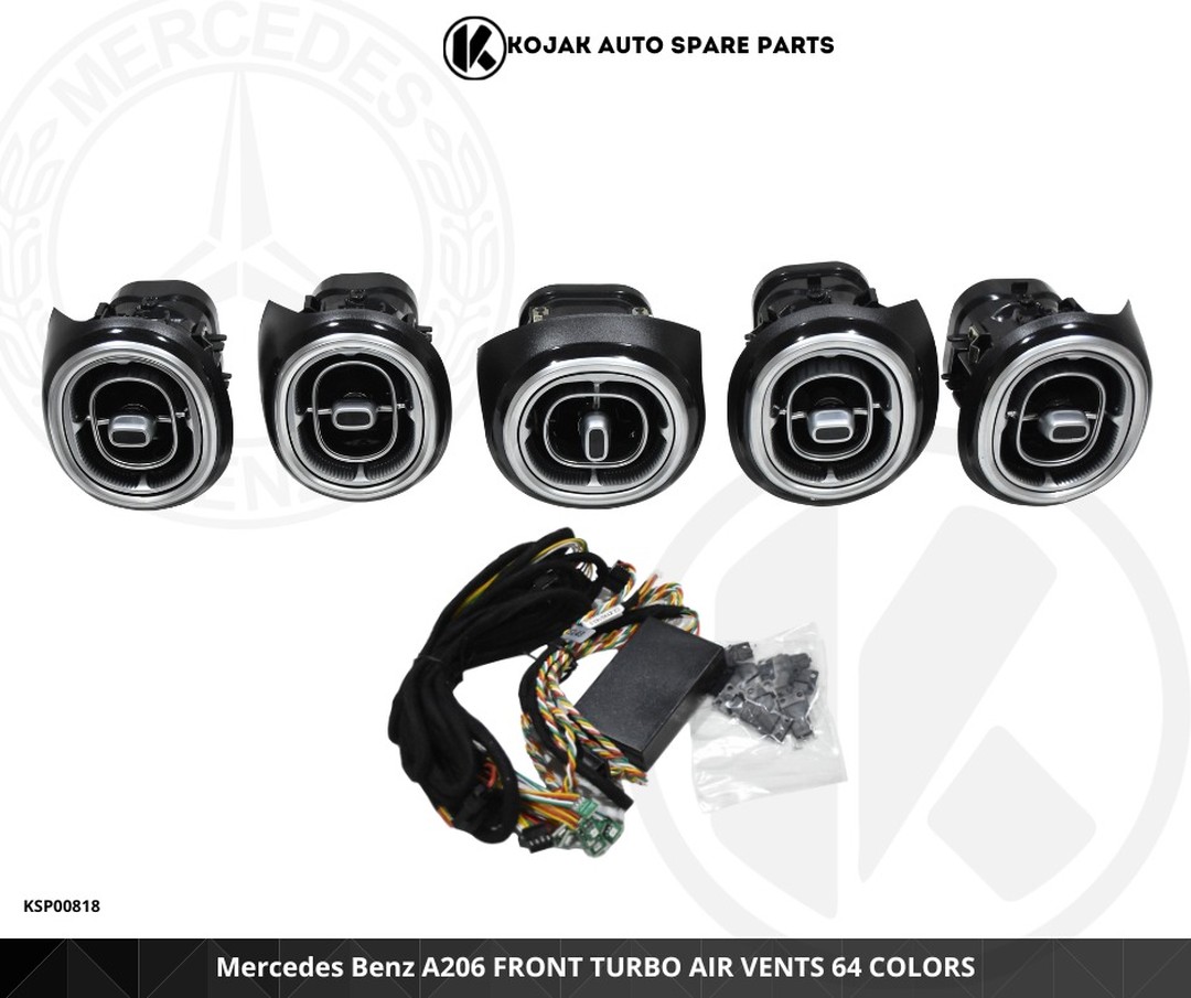 Mercedes Benz A206 Front Turbo Air Vents with 64-Color Ambient Lighting