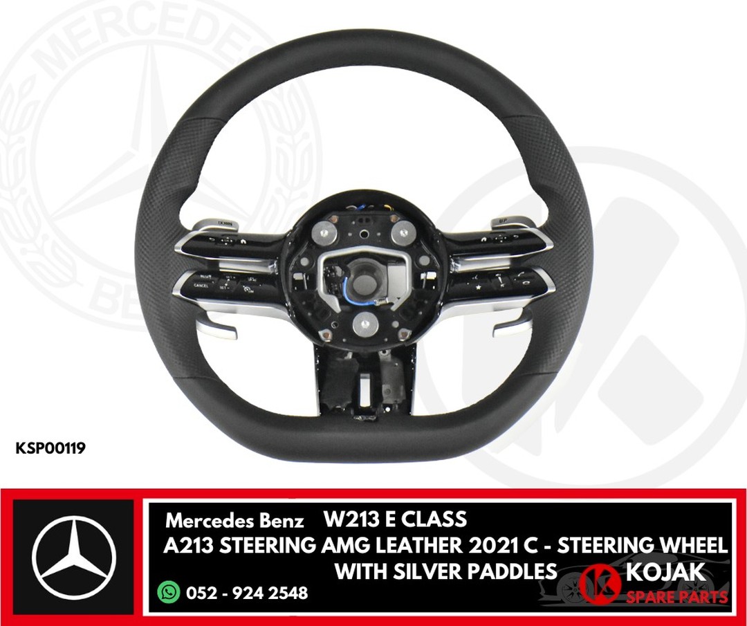 Mercedes-Benz W213 E-Class AMG Leather Steering Wheel with Silver Paddles