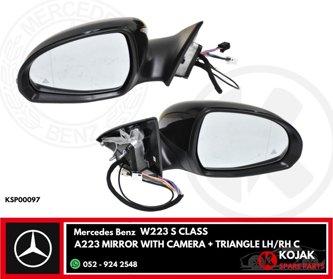 Exterior Side Mirror Pair Mercedes Benz W223 S-Class with Camera and Blind Spot Monitor