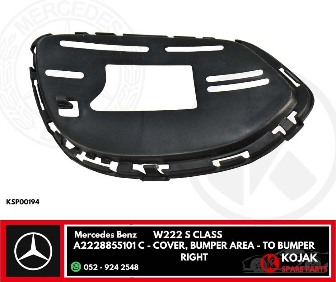 Mercedes-Benz W222 S-Class Right Bumper Cover