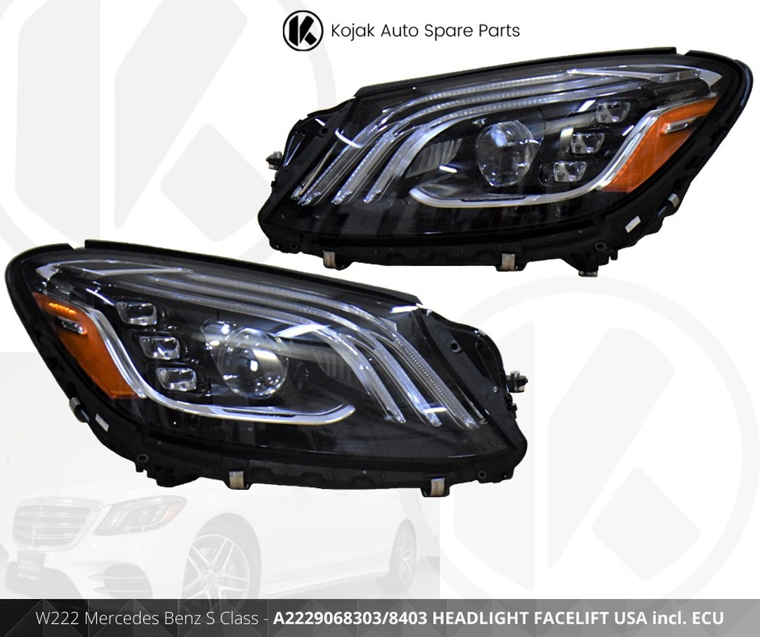 Mercedes-Benz S-Class W222 Facelift Headlight (USA spec, with ECU)