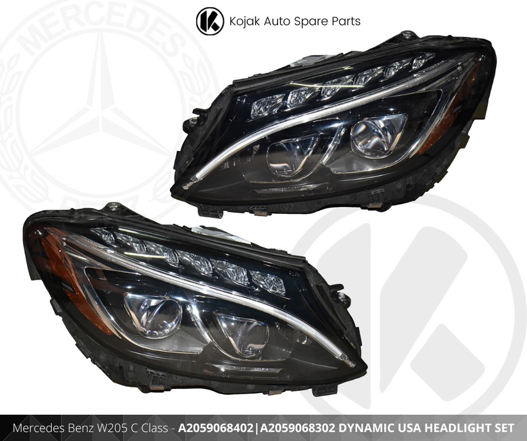 Mercedes-Benz W205 C-Class Dynamic USA Headlight Set