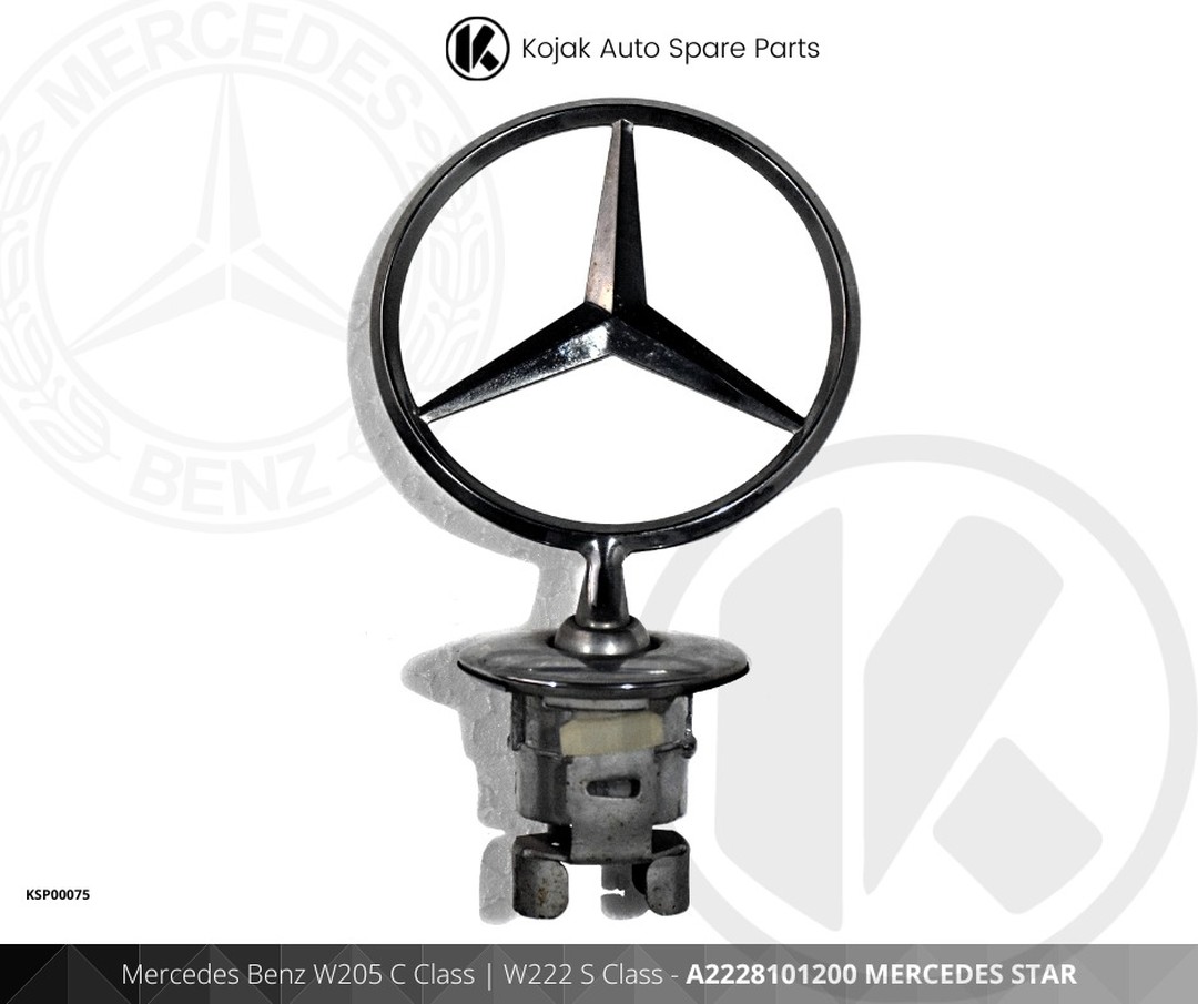 Mercedes-Benz Hood Ornament Star Emblem W205 C-Class / W222 S-Class
