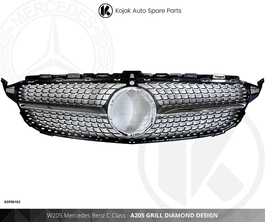 Front Grille Mercedes-Benz C-Class W205 Diamond Design