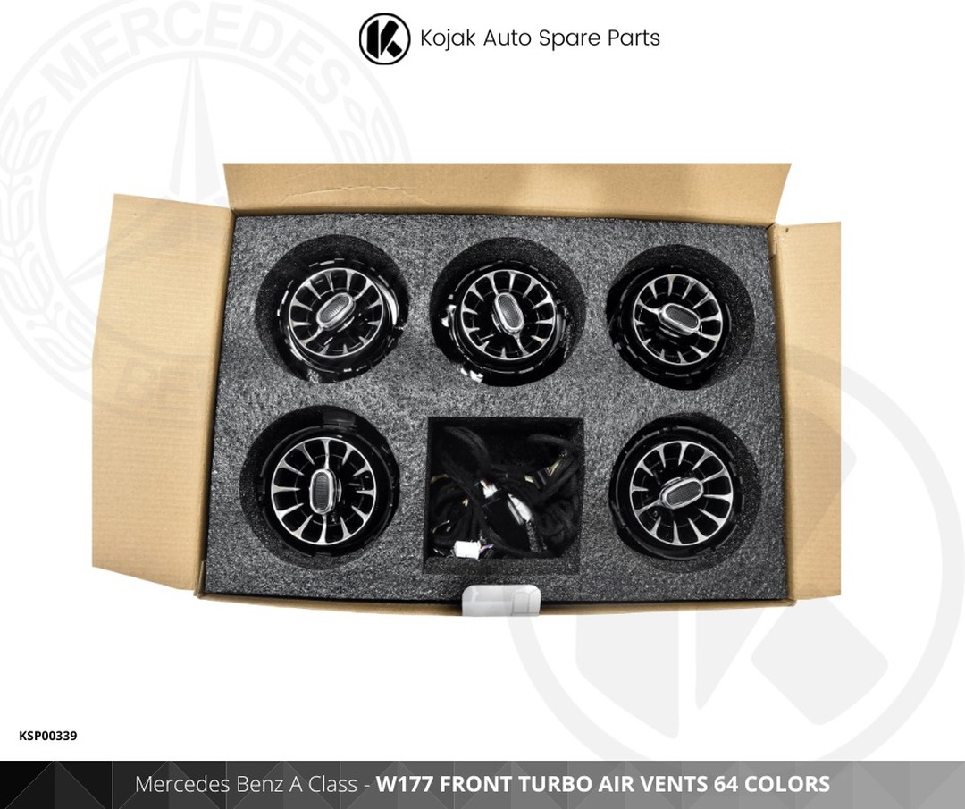 Mercedes Benz A Class W177 Front Turbo Air Vents with 64 Colors Ambient Lighting