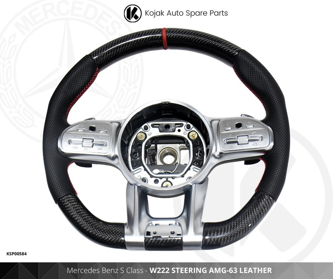 Steering Wheel Mercedes Benz S Class W222 AMG-63 Leather Carbon Fiber