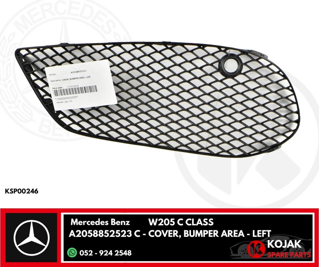 Mercedes Benz W205 C Class Bumper Area Cover Grille - Left