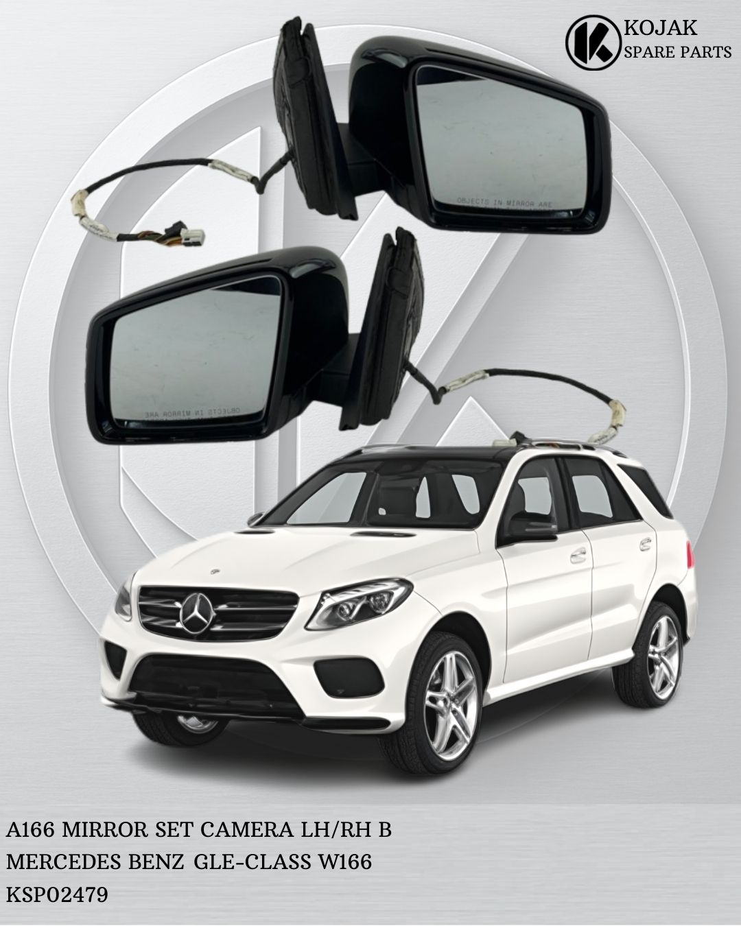 Mercedes-Benz GLE-Class W166 Mirror Set (Left & Right) with Camera