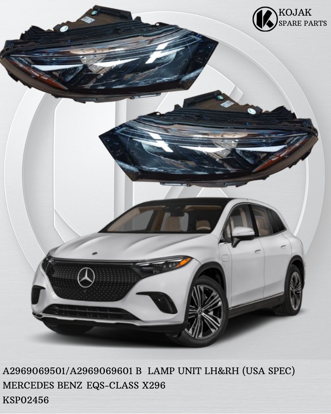 Mercedes-Benz EQS-Class X296 Front Headlight Lamp Unit (Left & Right, USA Spec)