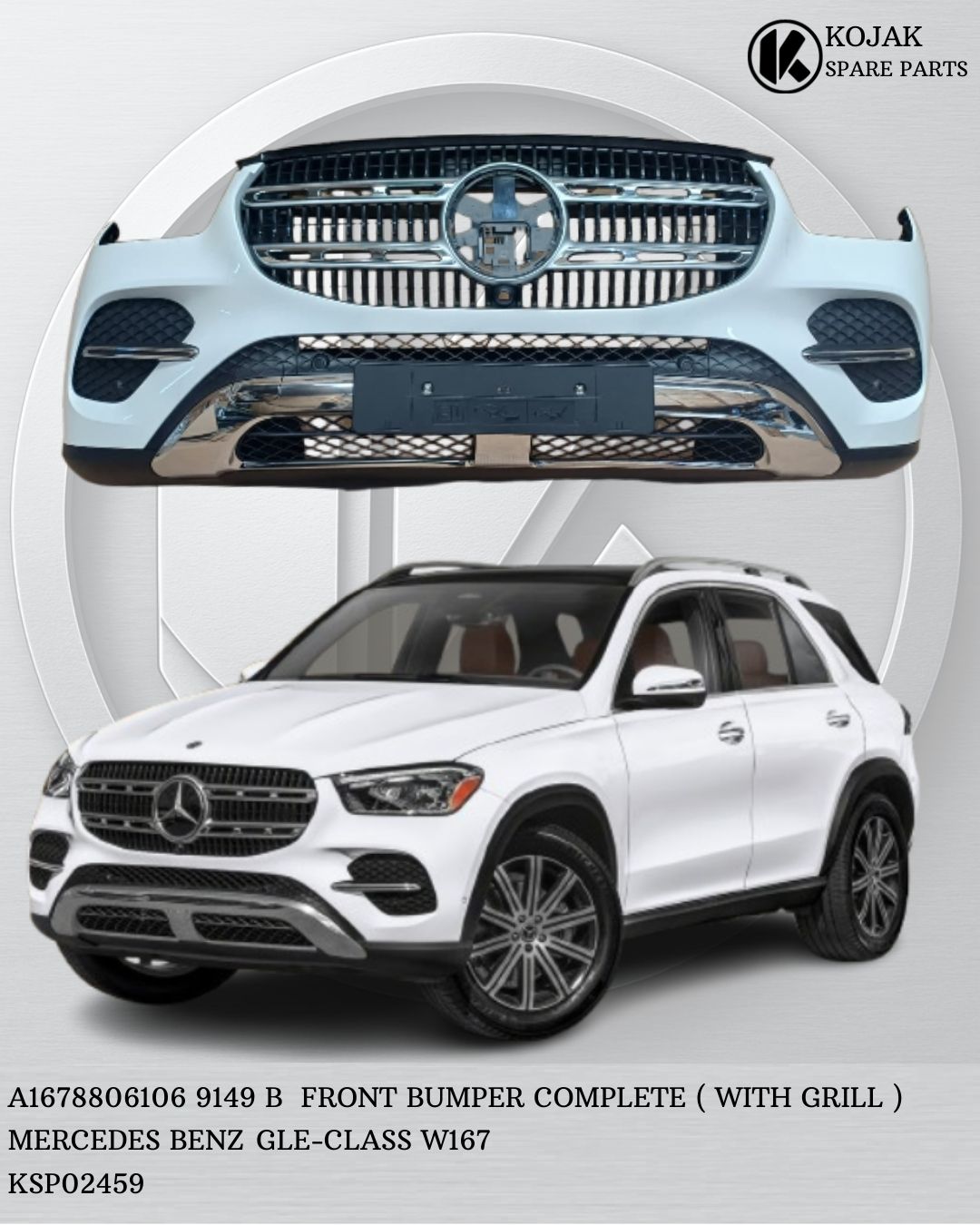 Mercedes-Benz GLE-Class W167 Front Bumper Complete with Grill