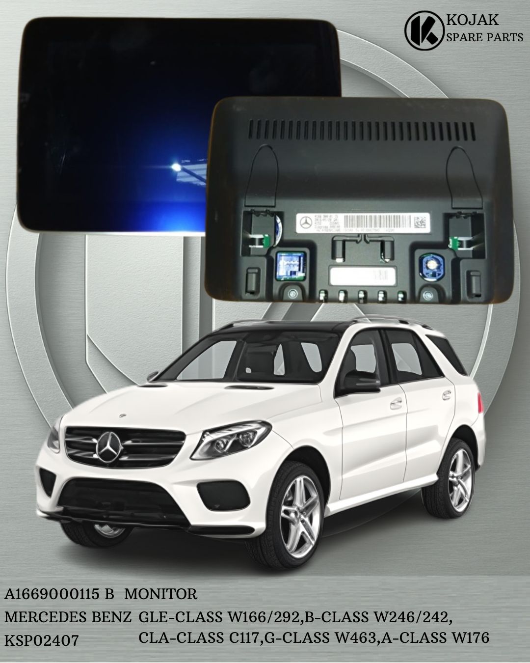 Mercedes-Benz Infotainment Monitor A1669000115 B