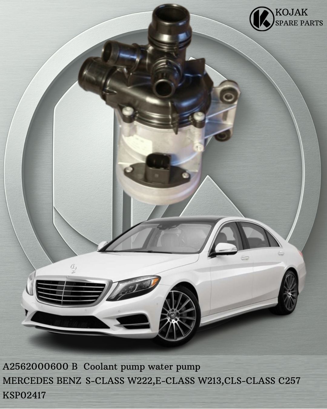 Coolant Water Pump Mercedes-Benz S-Class W222 E-Class W213 CLS-Class C257