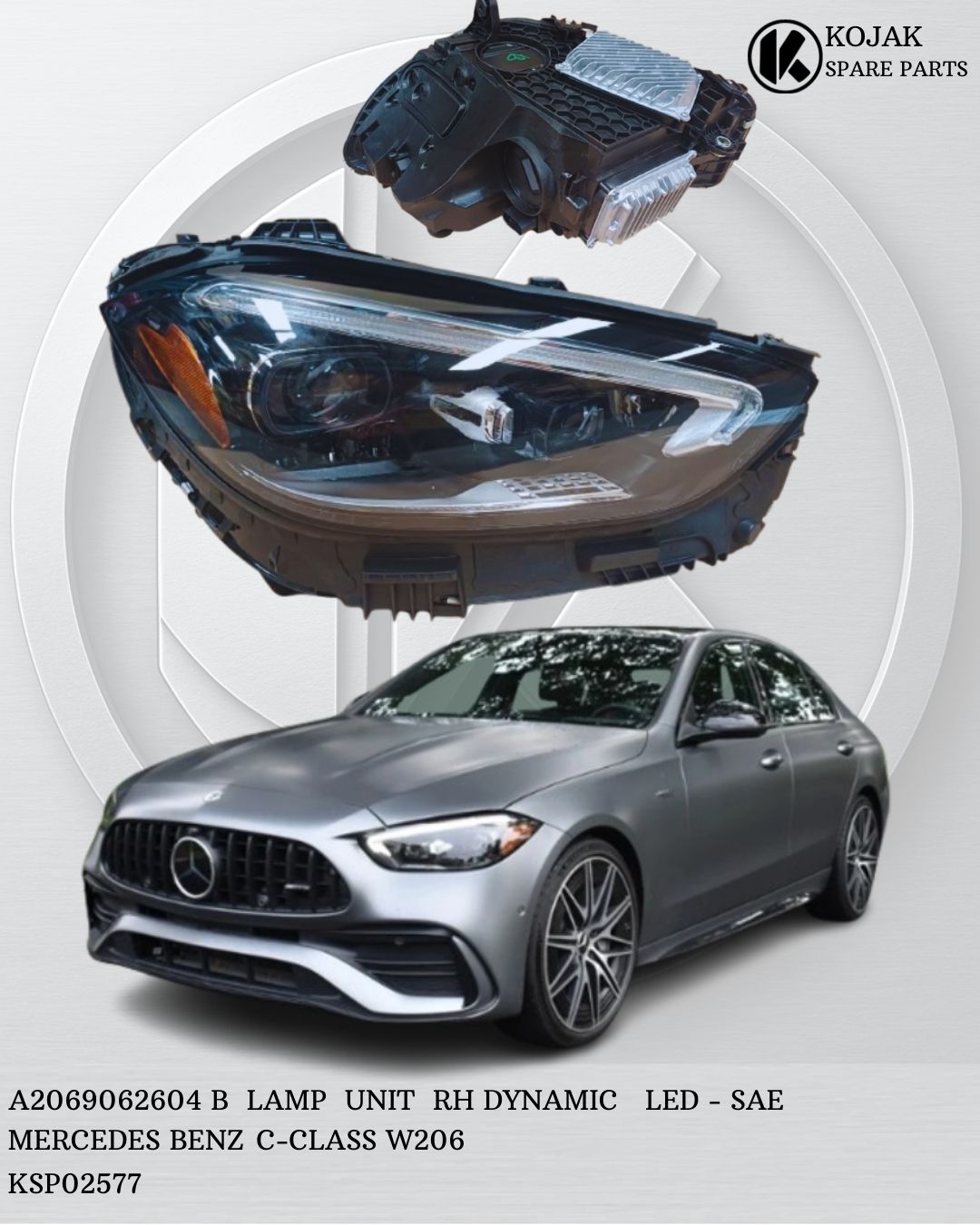 Headlight Right Mercedes-Benz C-Class W206 LED Dynamic
