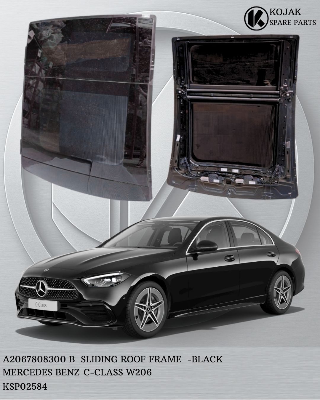 Mercedes-Benz C-Class W206 Sliding Roof Frame - Black