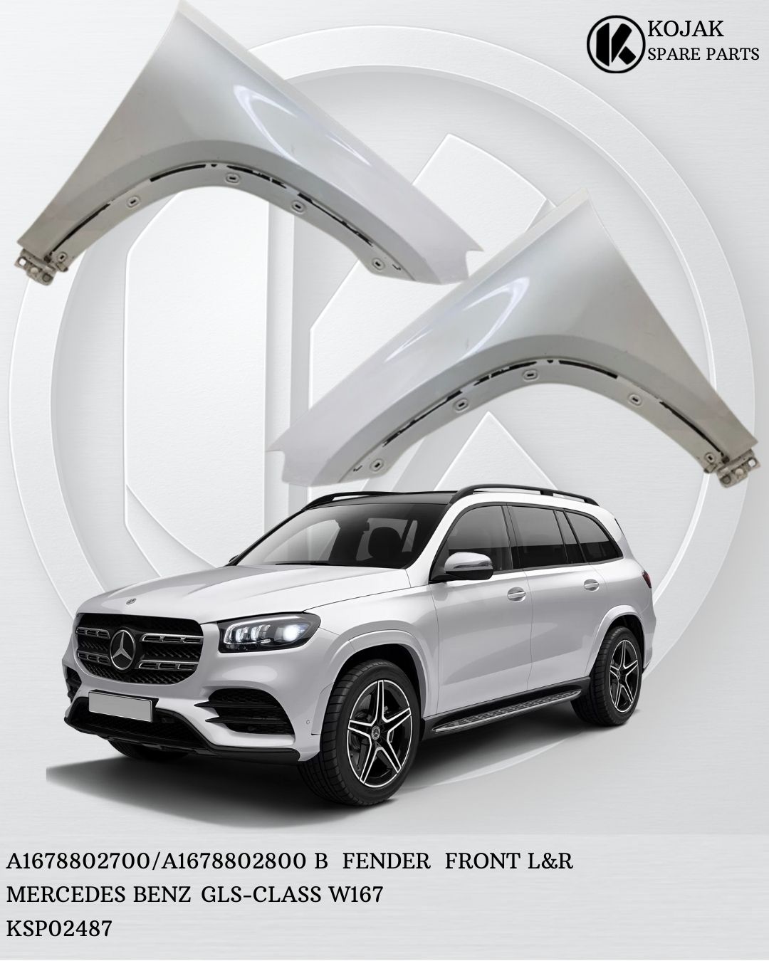 Front Fenders Left & Right Mercedes-Benz GLS-Class W167
