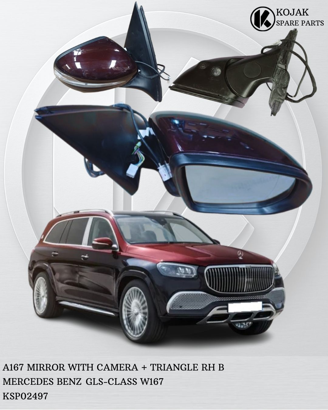 Right Side Mirror Mercedes-Benz GLS-Class W167 with Camera