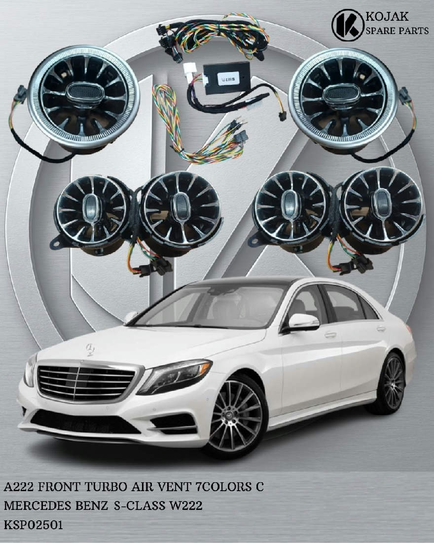 Mercedes-Benz S-Class W222 Front Turbo Air Vents with 7-Color Ambient Lighting