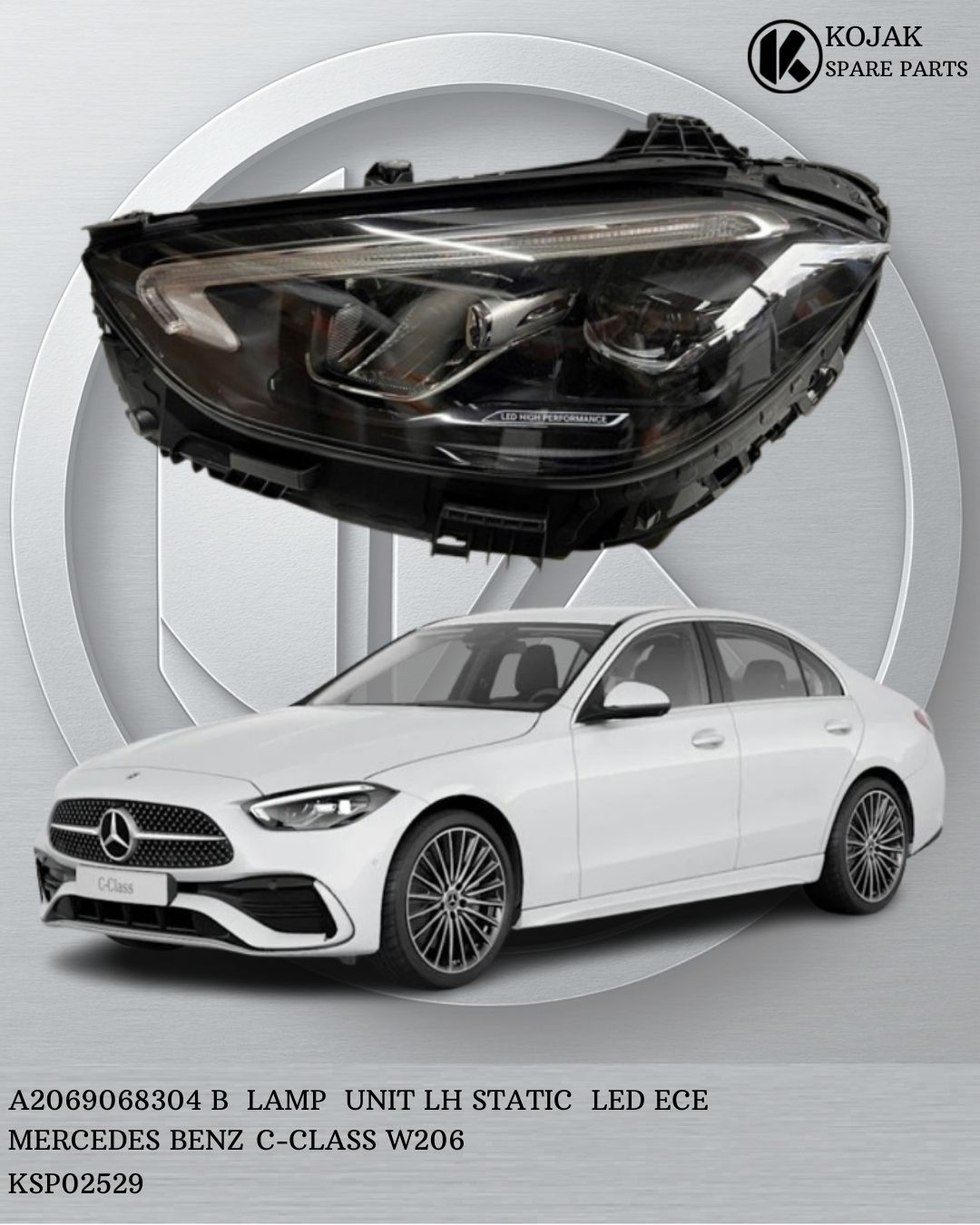 Headlight Left Mercedes-Benz C-Class W206 LED Static