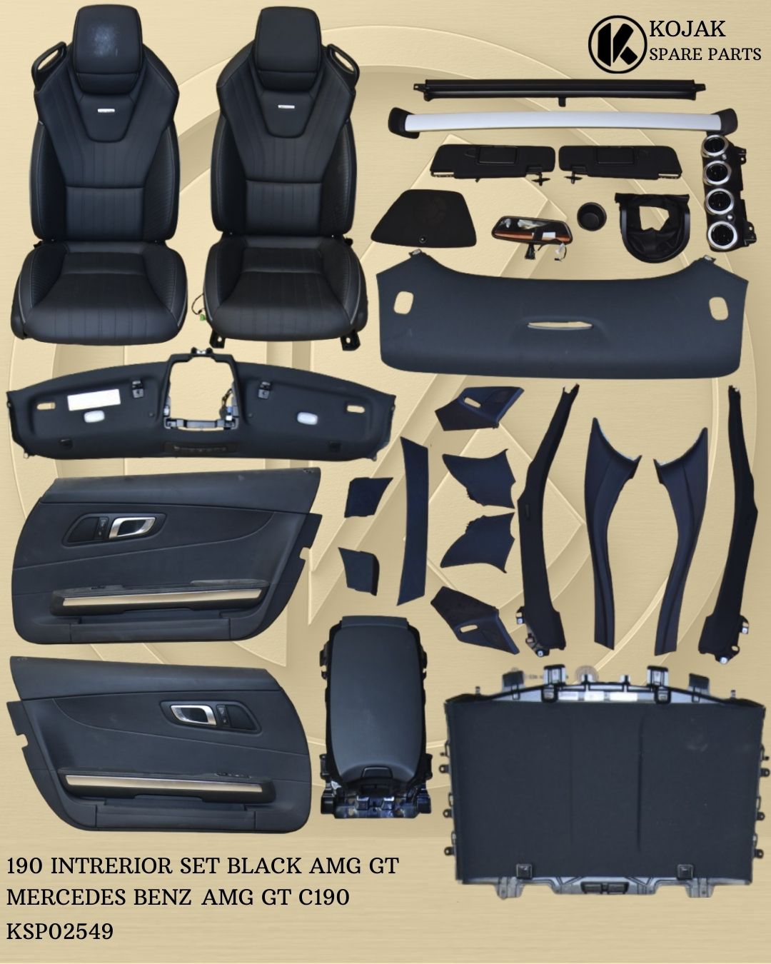 Mercedes-Benz AMG GT C190 Black Interior Set