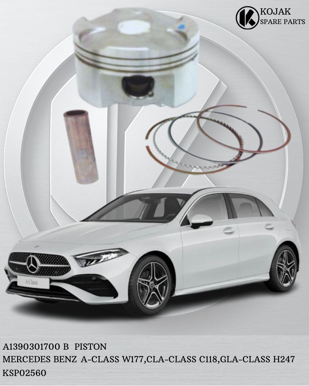 Piston Mercedes-Benz A-Class W177, CLA-Class C118, GLA-Class H247