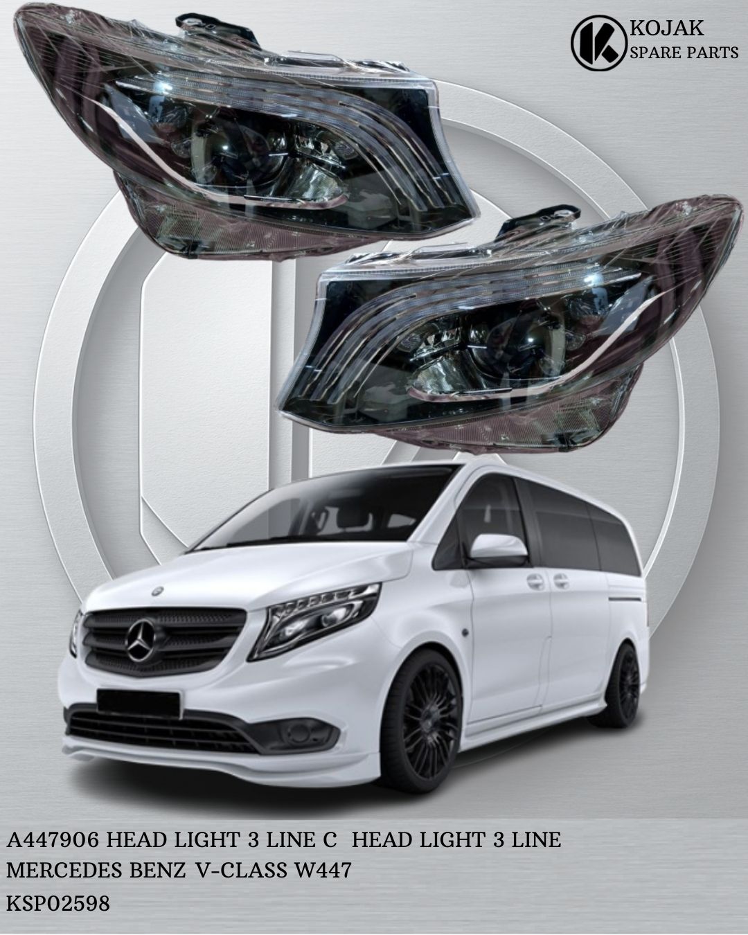 Headlight Mercedes-Benz V-Class W447 3-Line LED