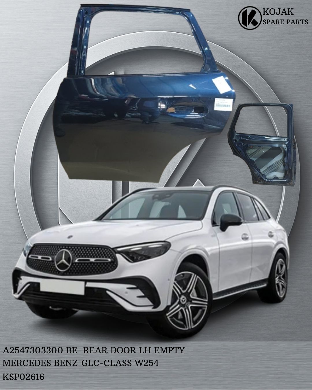 Mercedes-Benz GLC-Class W254 Rear Left Hand Empty Door Shell