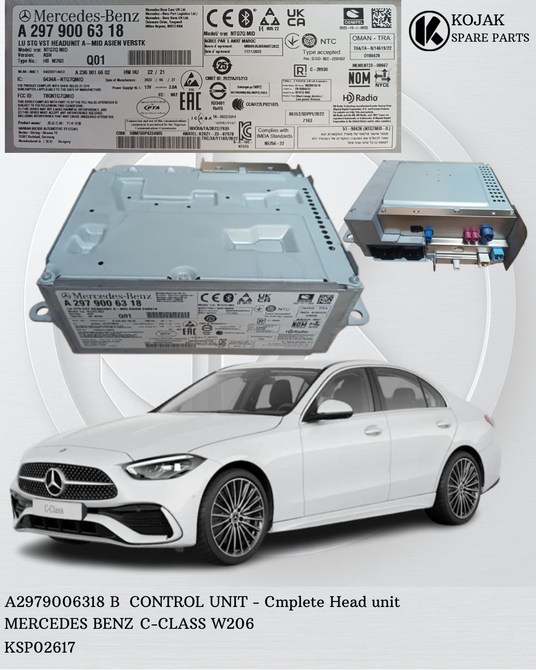 Mercedes-Benz C-Class W206 NTG70 MID Head Unit Control Unit