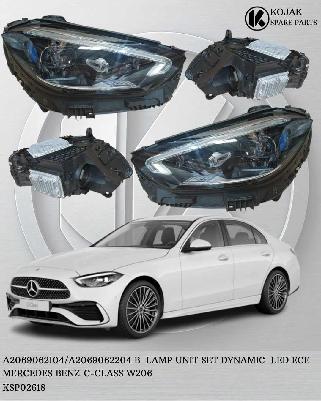 Headlight Set Mercedes-Benz C-Class W206 Dynamic LED ECE