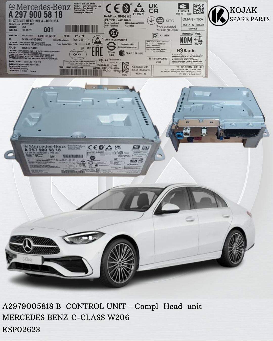 Mercedes-Benz C-Class W206 NTG7G MID Head Unit Control Unit
