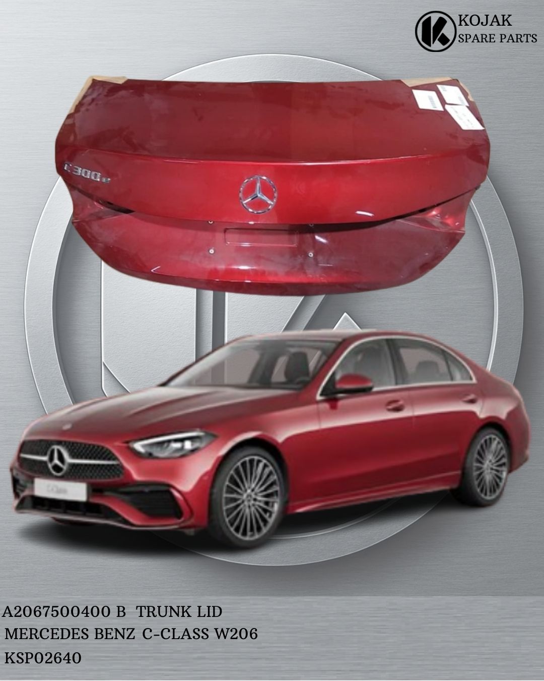 Trunk Lid Mercedes-Benz C-Class W206 Red
