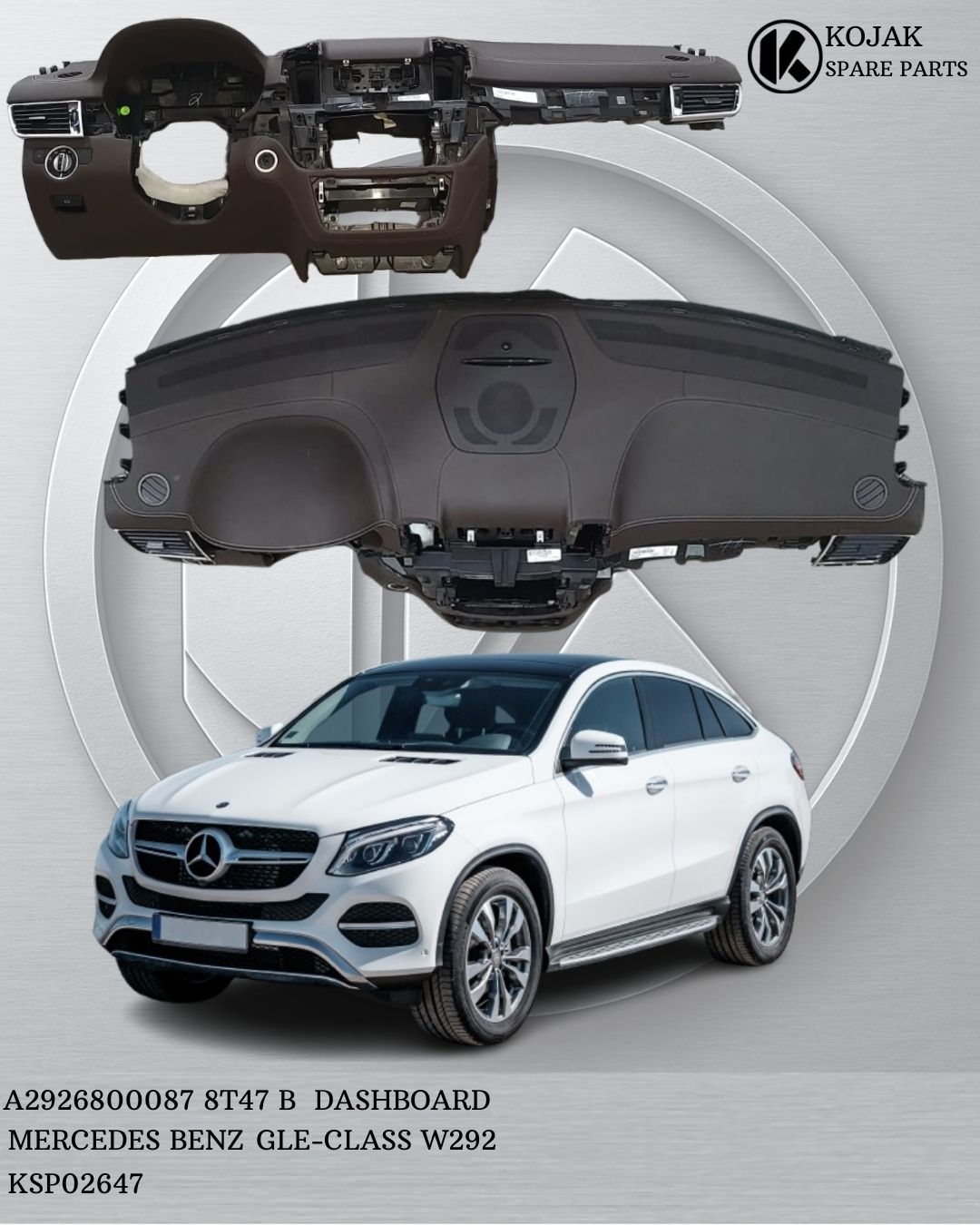 Mercedes-Benz GLE-Class W292 Dashboard Assembly, Dark Brown