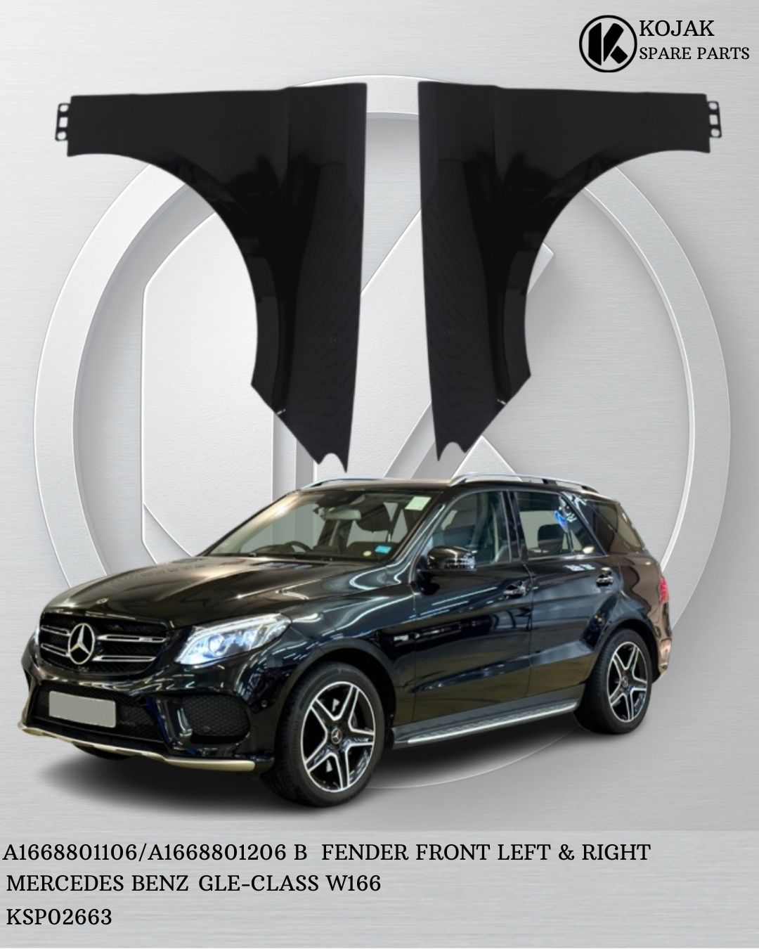 Front Fenders Left & Right Mercedes-Benz GLE-Class W166