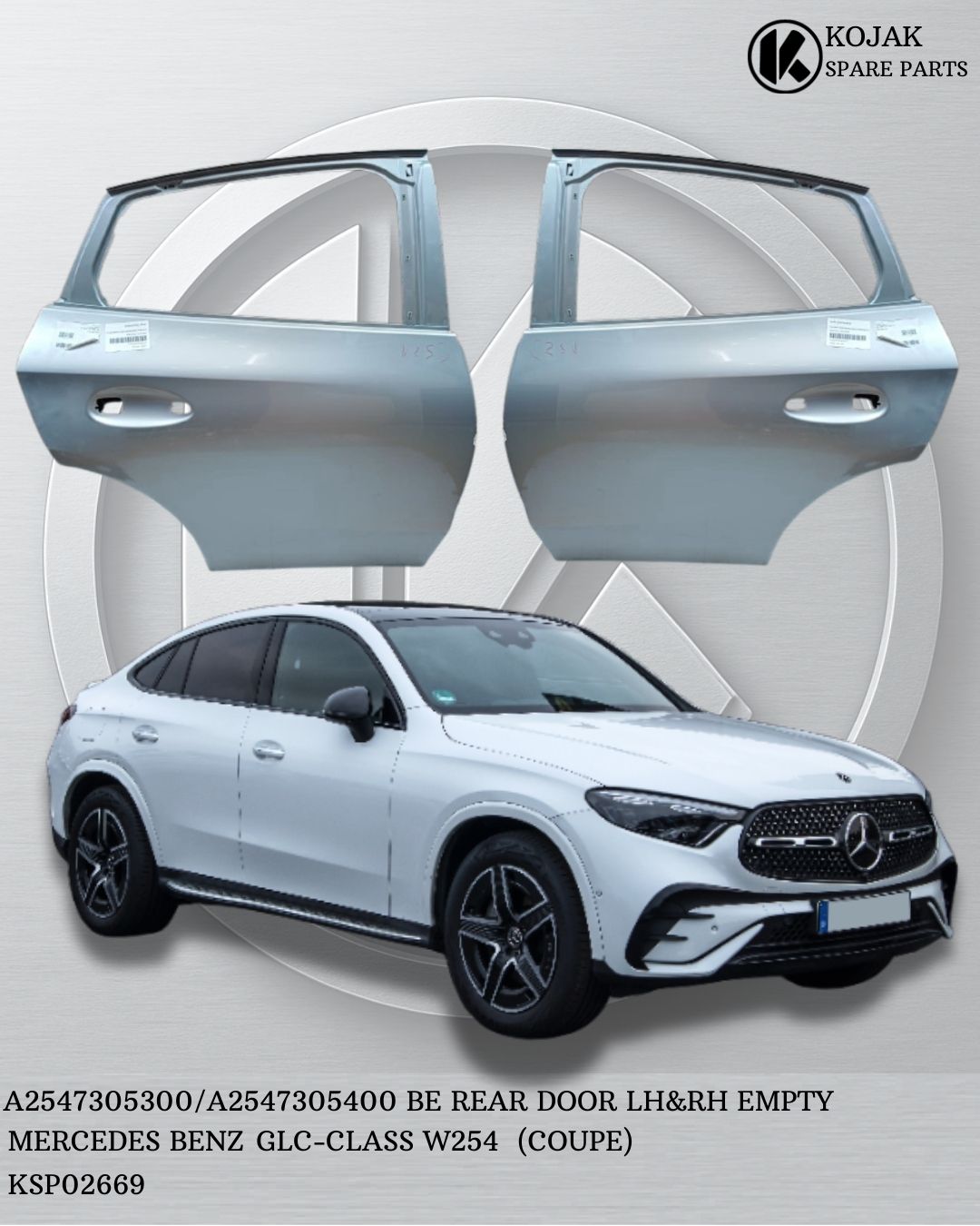 Rear Door Pair Mercedes-Benz GLC-Class W254 Coupe Empty
