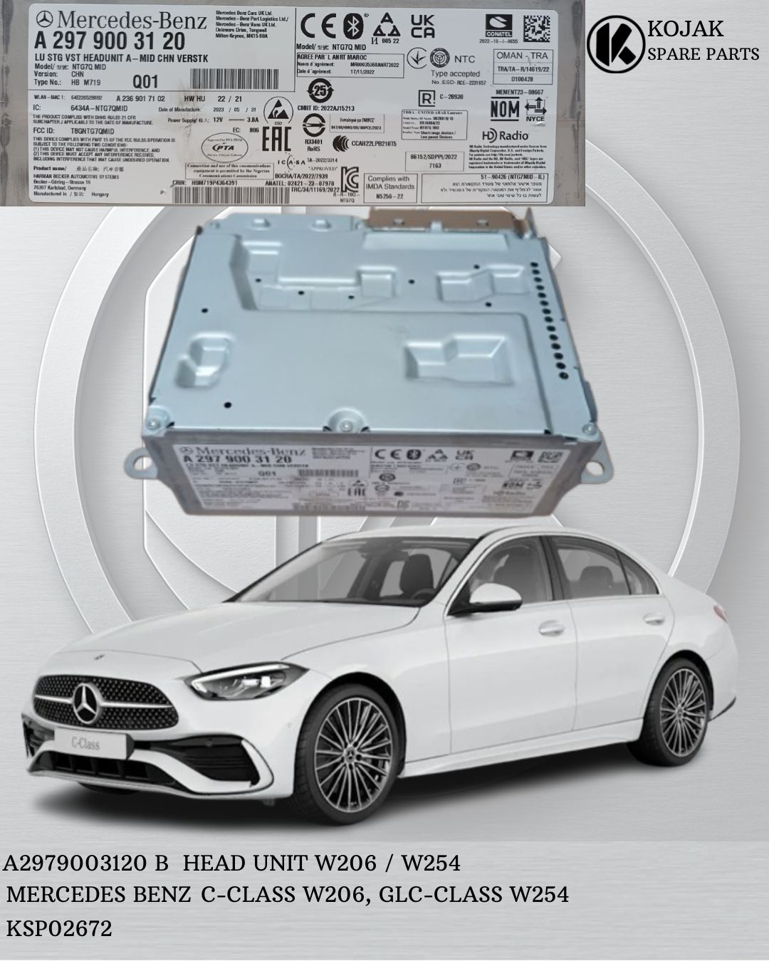 Mercedes-Benz NTG70 MID Head Unit W206 W254