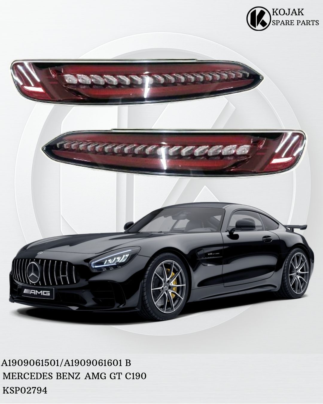 Mercedes-Benz AMG GT C190 Rear LED Bumper Lights (Pair)