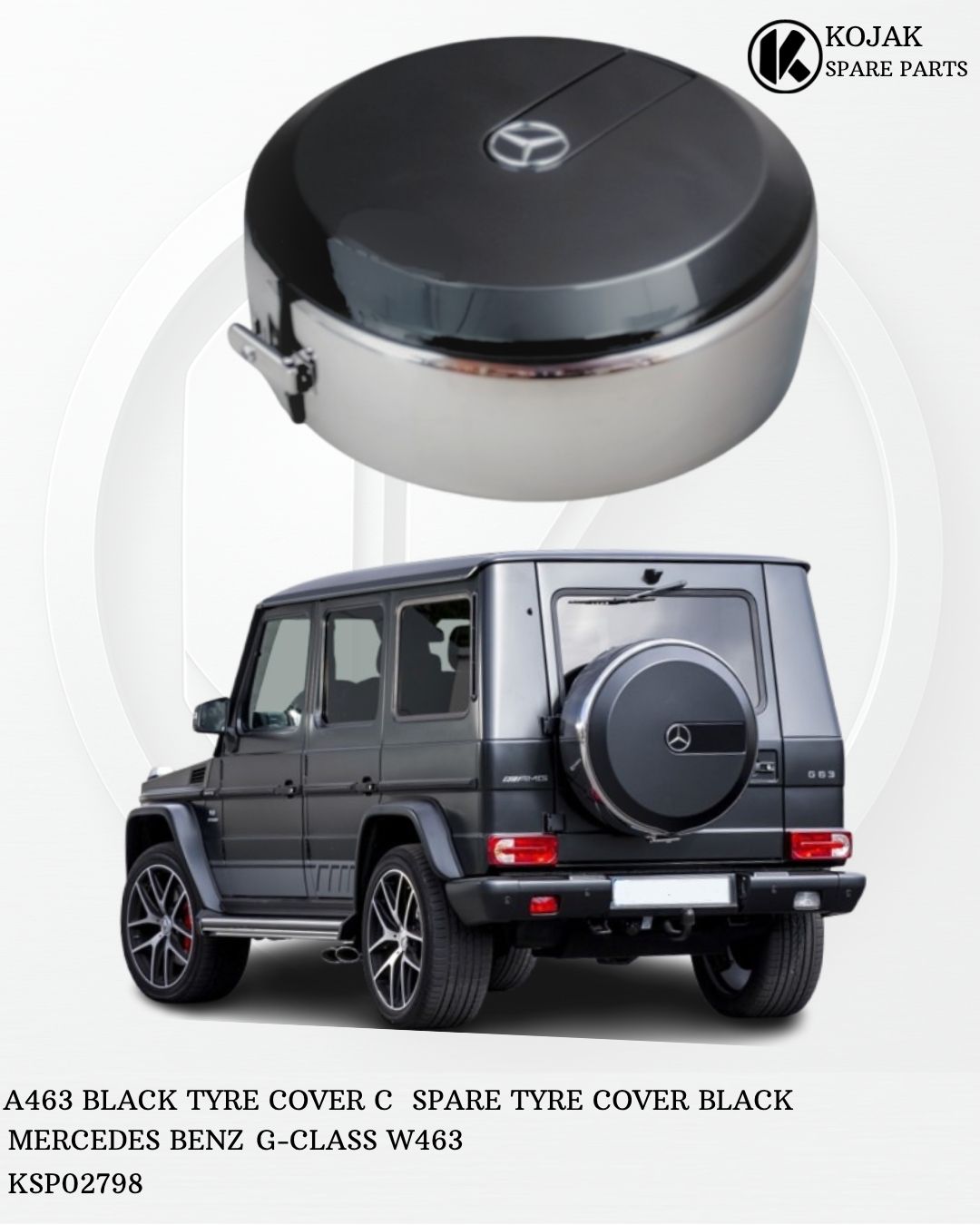 Spare Tyre Cover Black Mercedes-Benz G-Class W463
