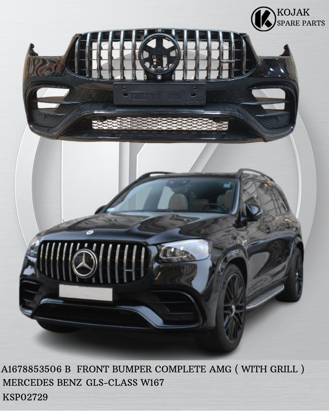 Front Bumper Complete AMG with Grille Mercedes-Benz GLS-Class W167