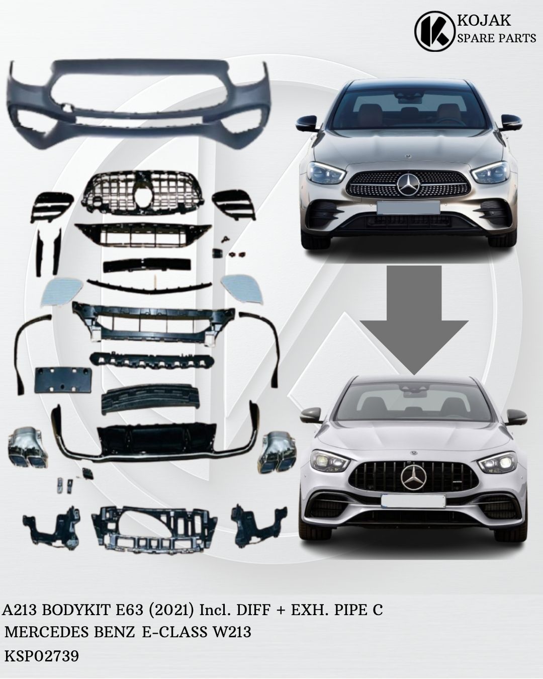 Mercedes-Benz E-Class W213 E63 (2021 Style) Body Kit