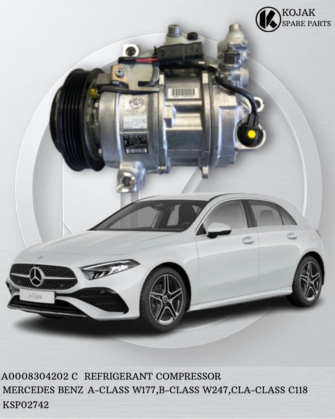 Mercedes Benz A-Class W177 B-Class W247 CLA-Class C118 Refrigerant Compressor