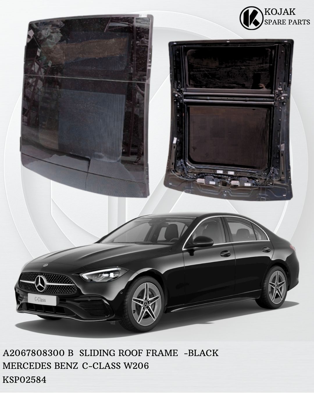 Mercedes-Benz C-Class W206 Sliding Roof Frame - Black
