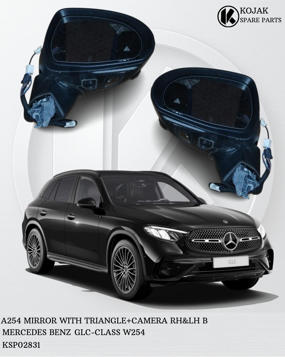 Mercedes-Benz GLC-Class W254 Exterior Side Mirrors (Pair) with Camera and Blind Spot Monitor
