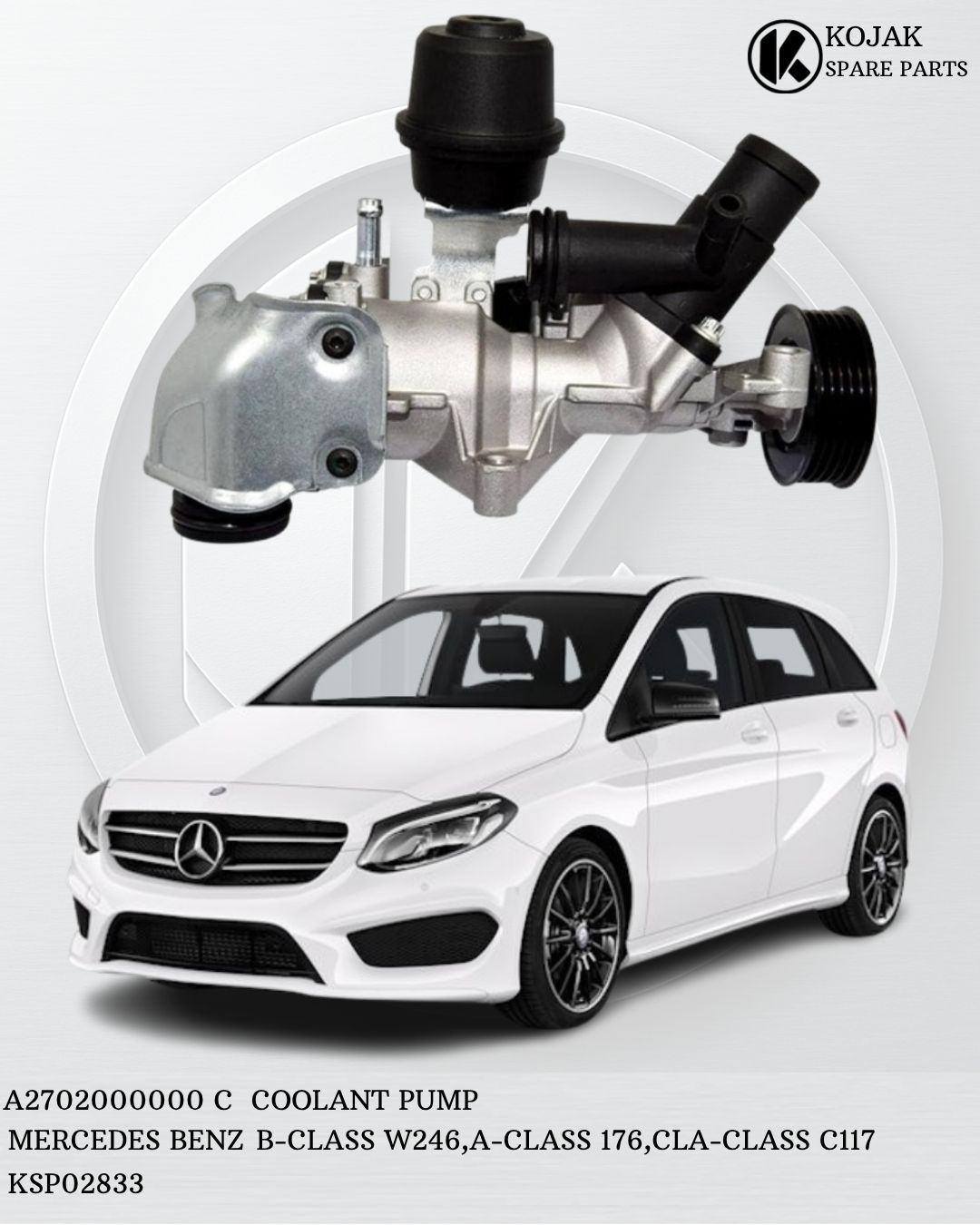 Coolant Pump Mercedes-Benz B-Class W246, A-Class 176, CLA-Class C117