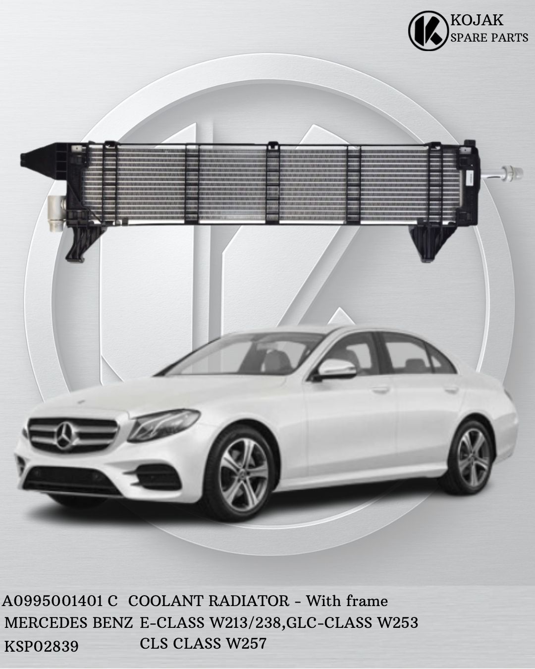 Mercedes-Benz E-Class W213/238 Coolant Radiator with frame